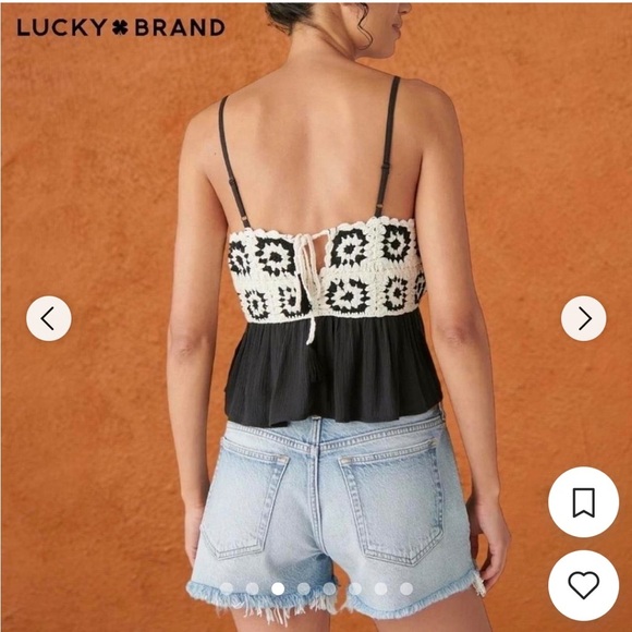 Crochet Patchwork Peplum Cami Top - Picture 5 of 6